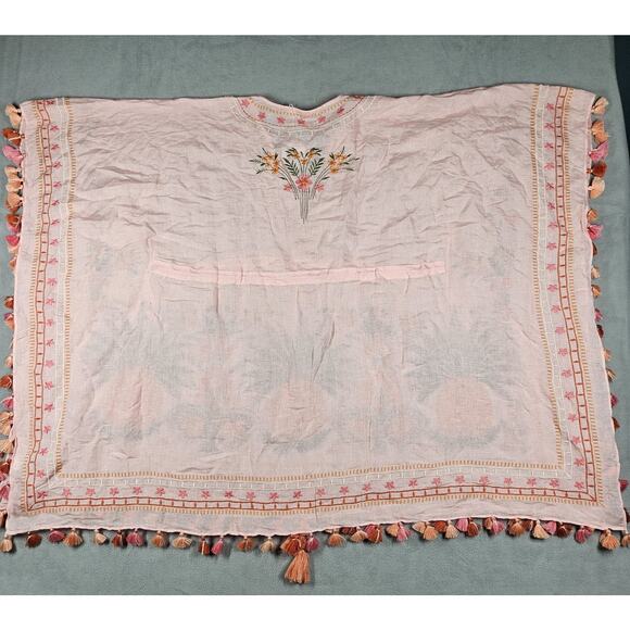 Spartina 449 Beach Cover-Up Women's OS Alljoy Pineapple Embroidered Linen Blend - Picture 9 of 11